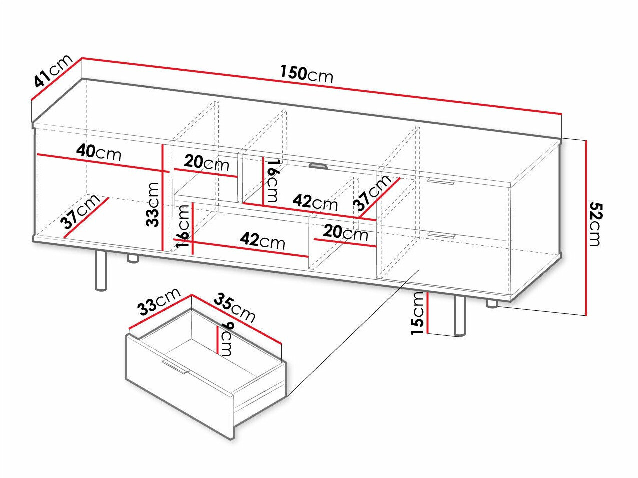 TV-bord Decus (Sort)