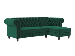 Chesterfield ъглов диван Tulsa 622 (Тъмно зелено)