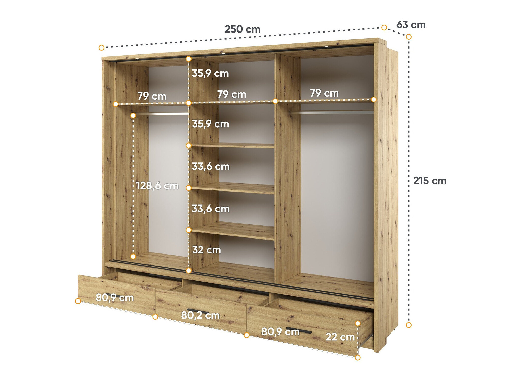 Garderobeskab Fresno 100 (Artisan eg)