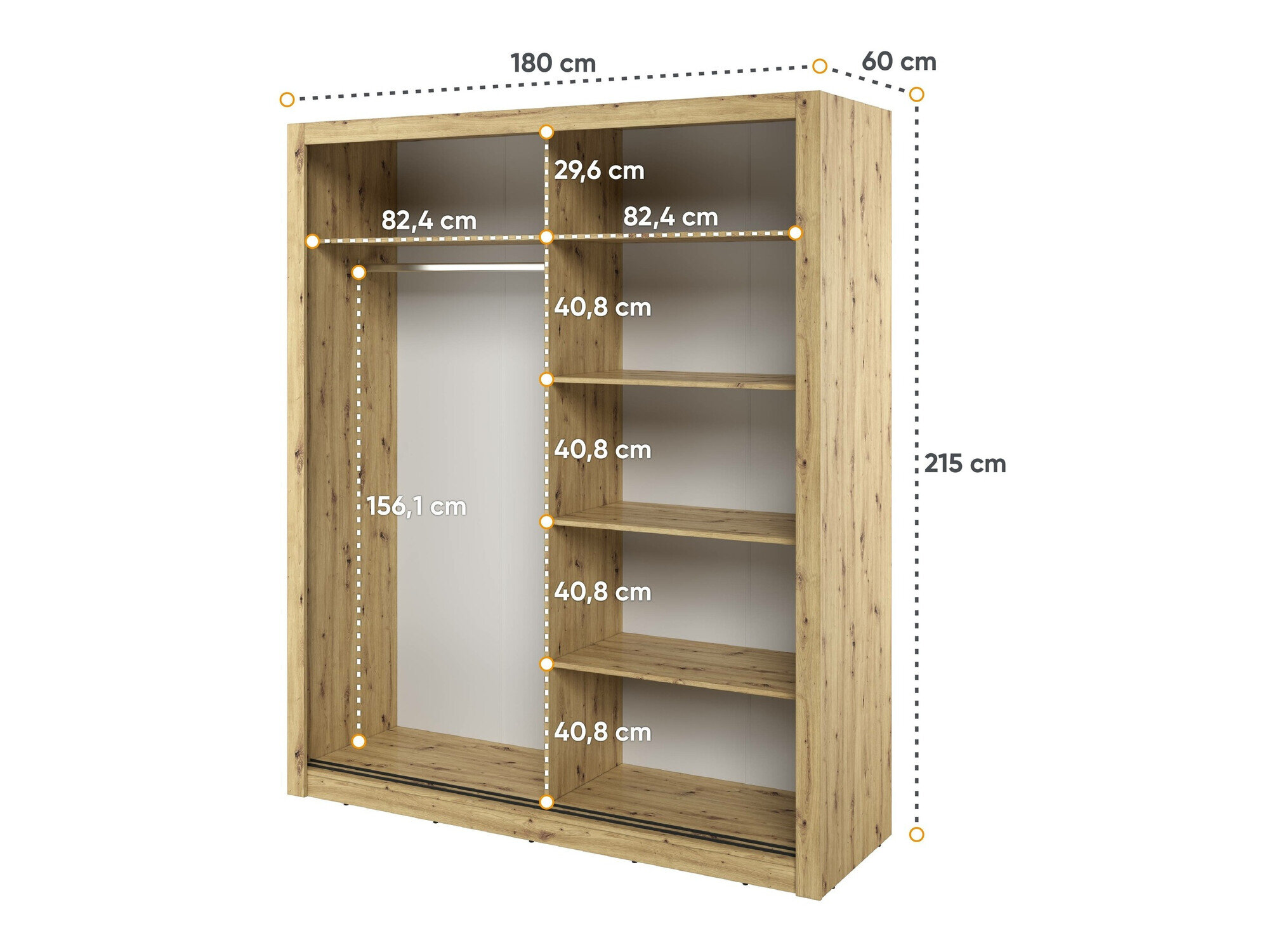 Kledingkast Fresno 102 (Artisan eiken)