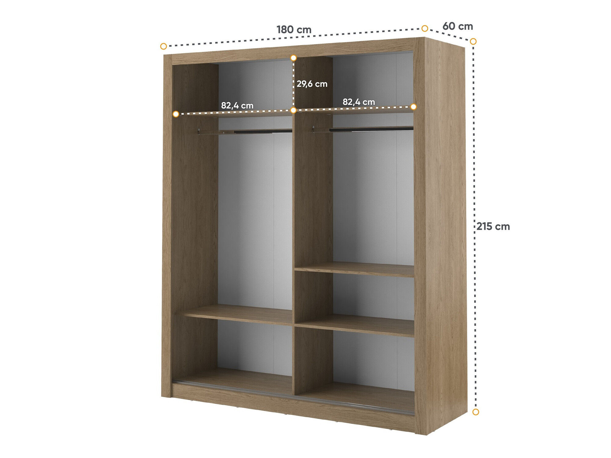 Kledingkast Fresno 102 (Licht eiken)