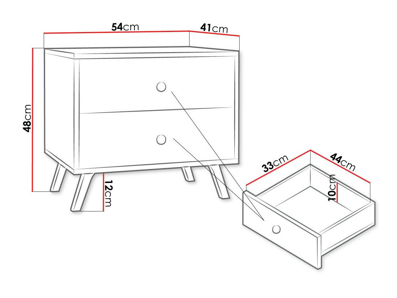 Sengebord Monfera 101 (Hvid)