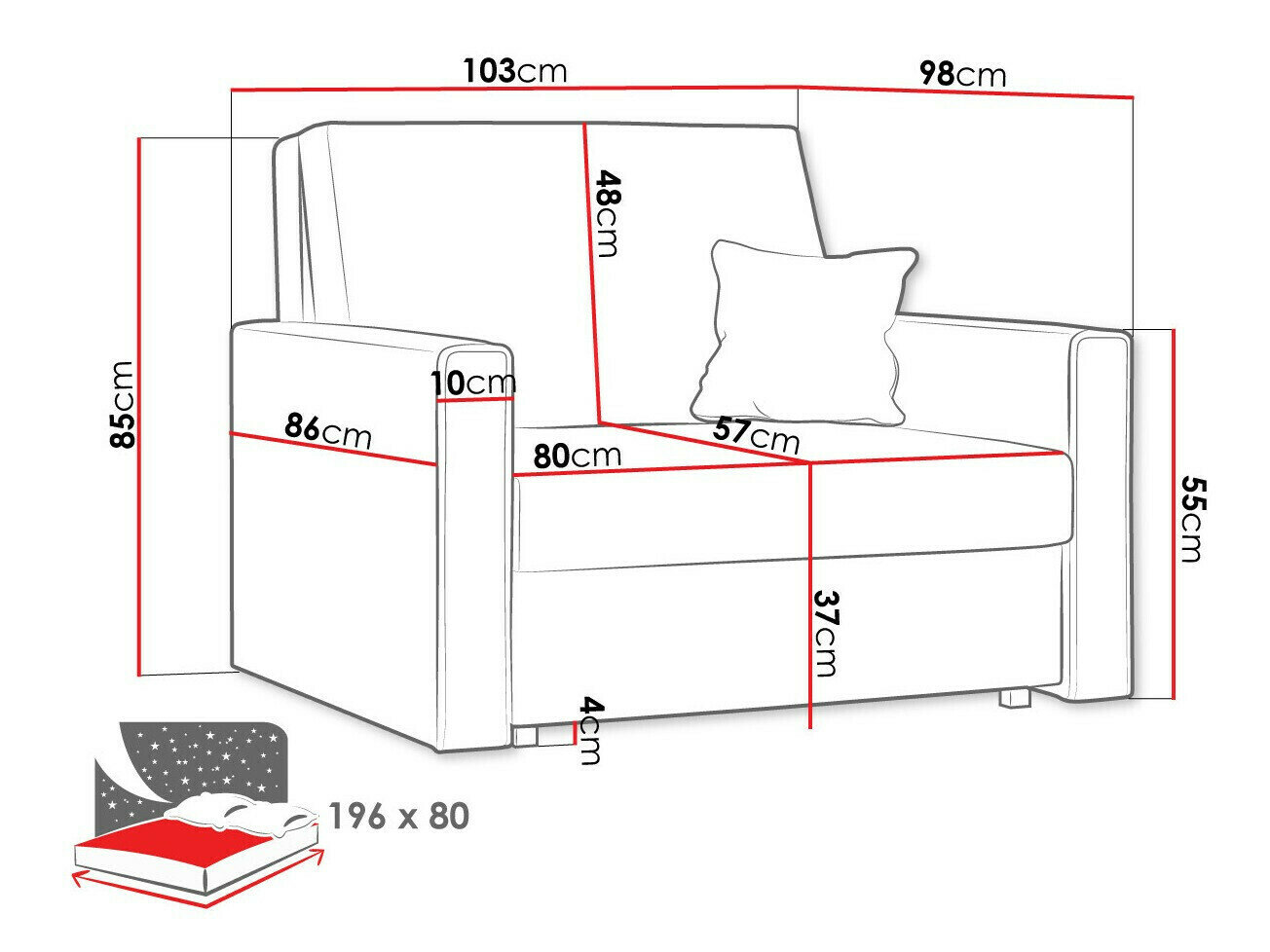 Lænestol Columbus 190 (Poso 05)