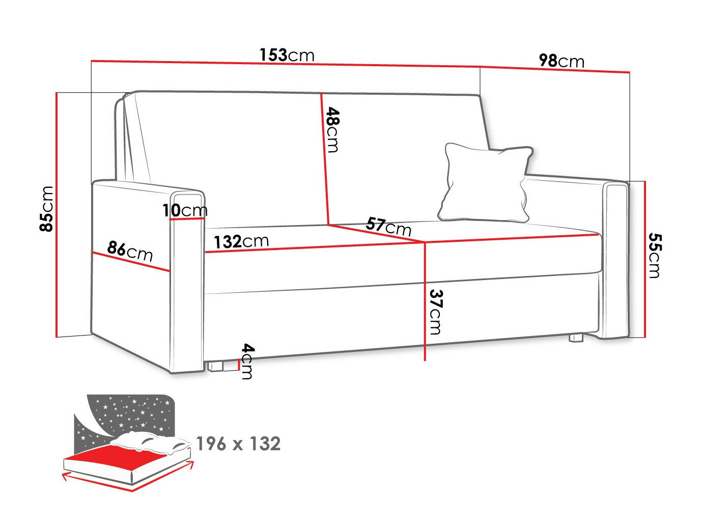 Slaapbank Morel III (Poso 110)