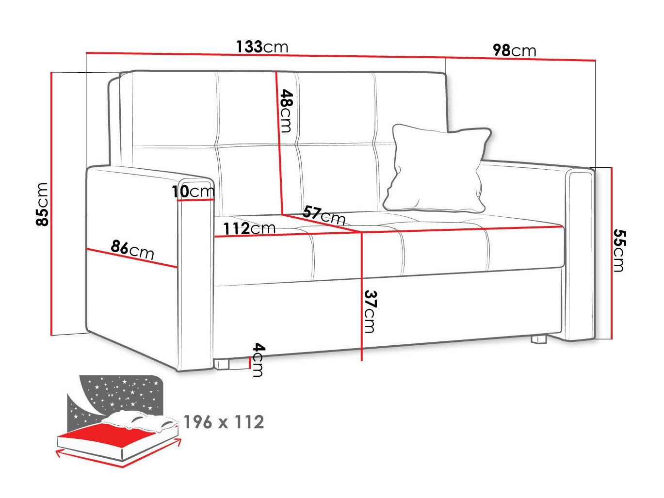Sovesofa Nuvora II (Manila 26)