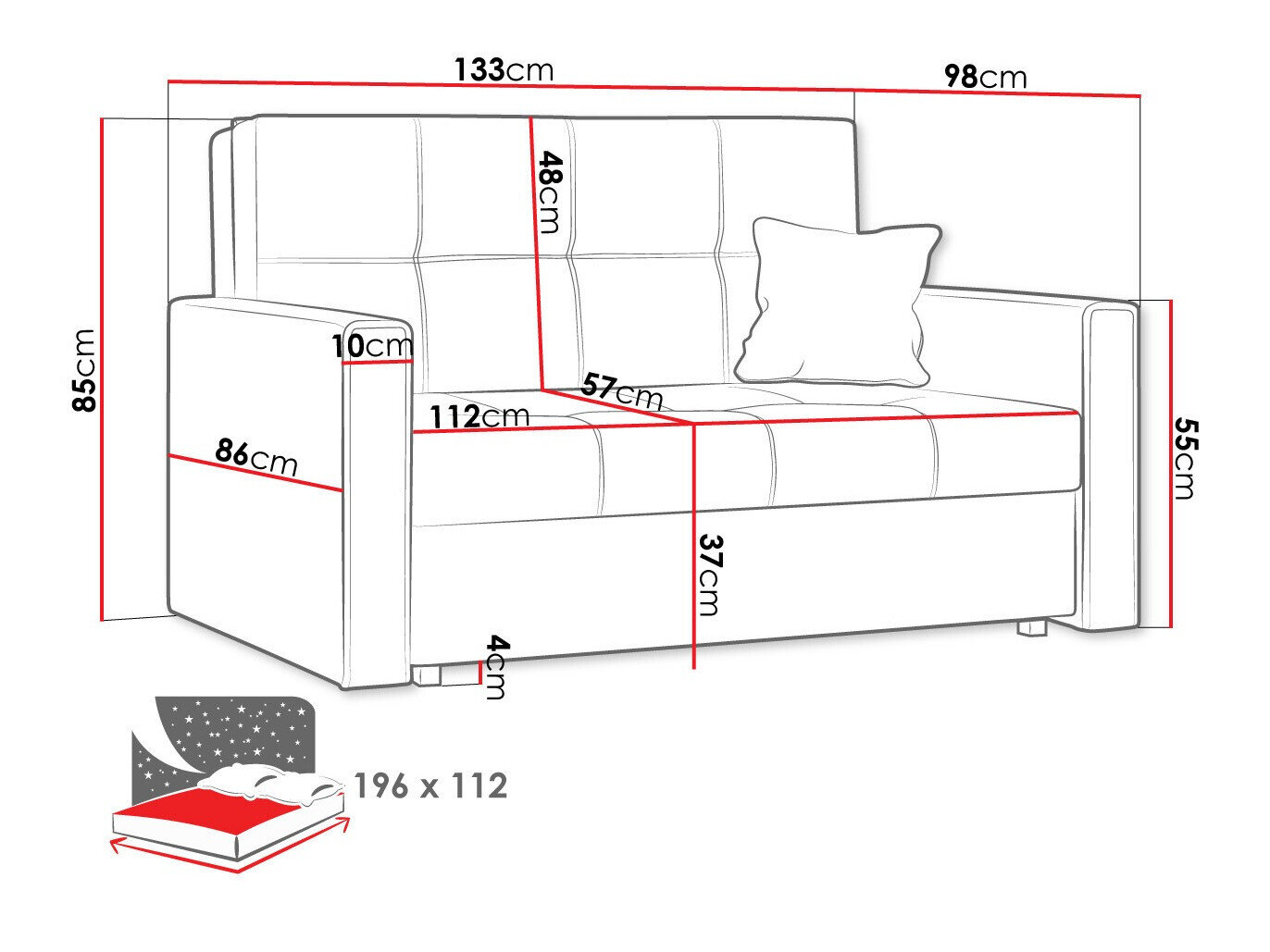 Sovesofa Nuvora II (Manila 38)