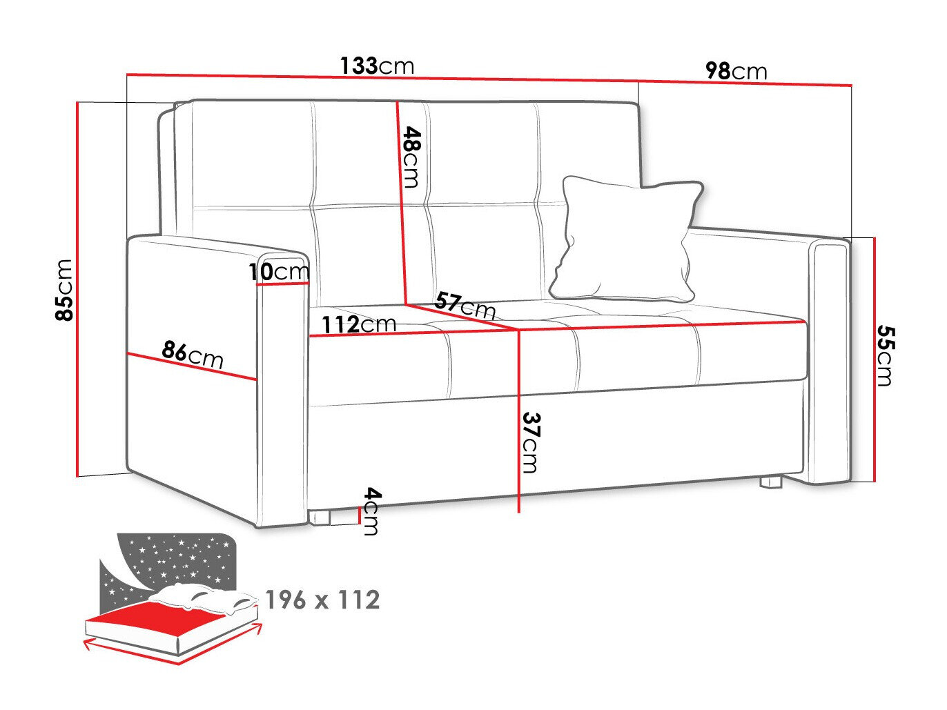 Sovesofa Nuvora II (Spirit 12)