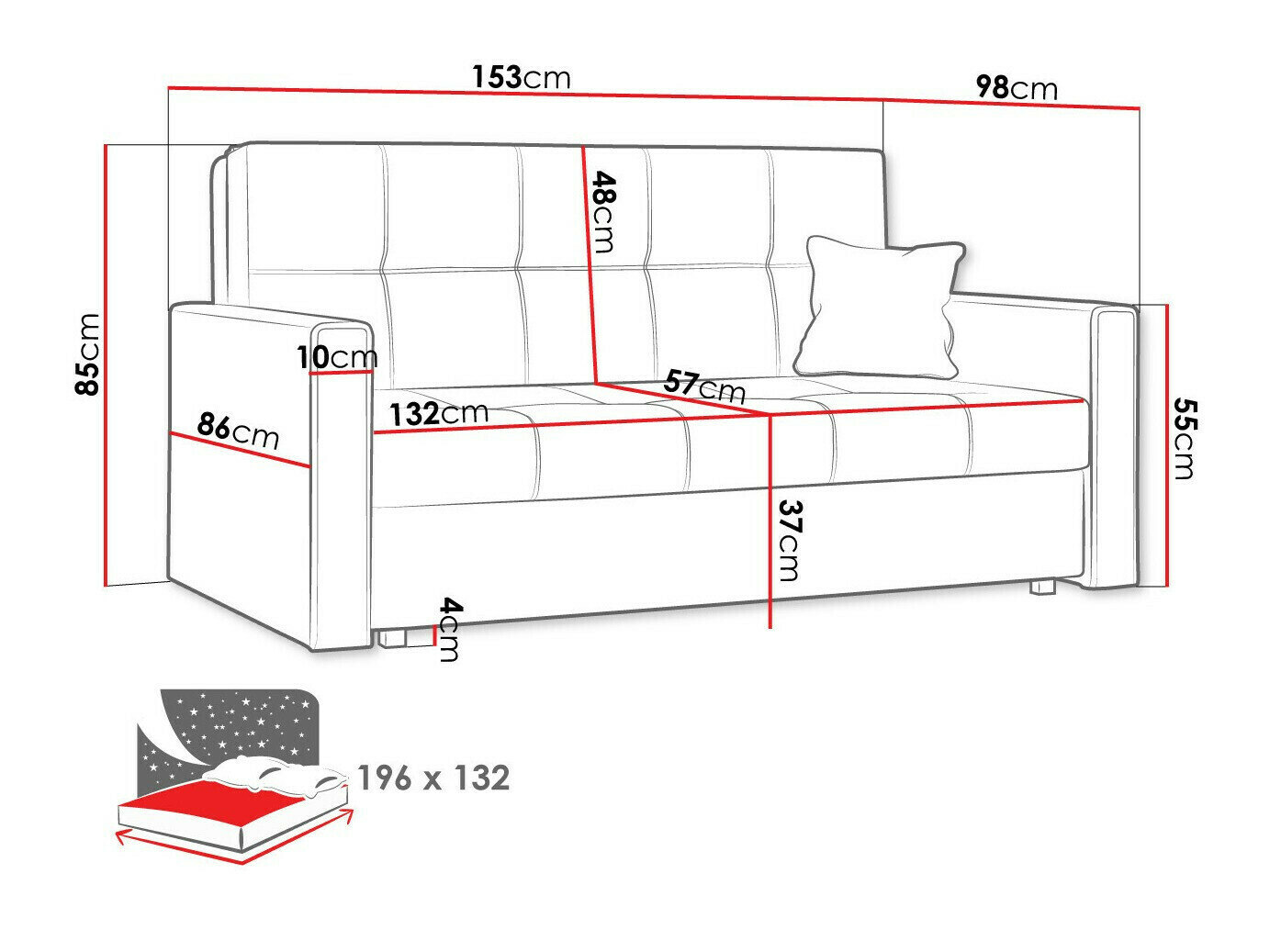 Sovesofa Nuvora III (Manila 16)