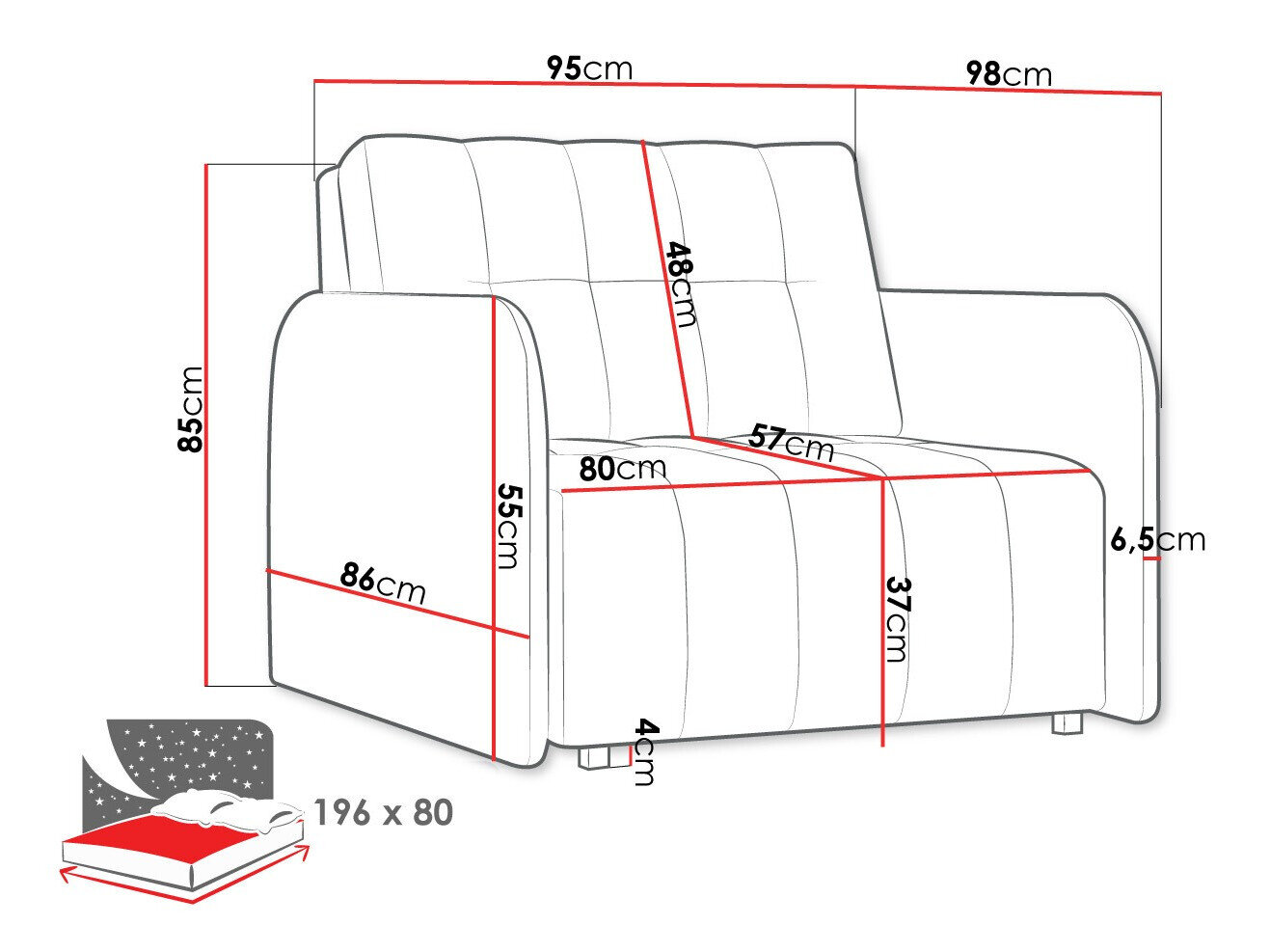 Lænestol Columbus 176 (Country 3)