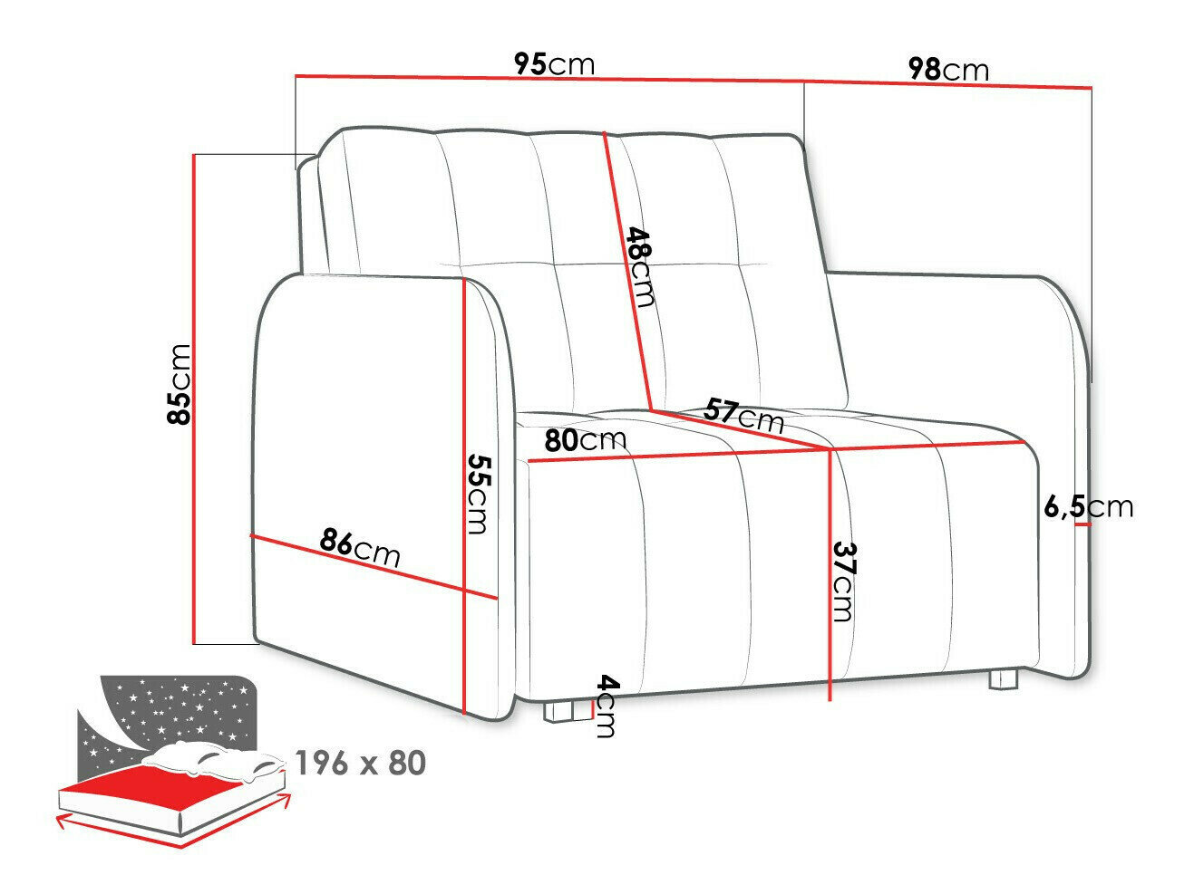 Lænestol Columbus 176 (Country 8)