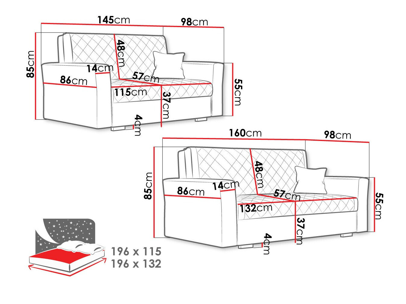 Polstret møbelsæt Columbus 150 (Zanzibar 190)