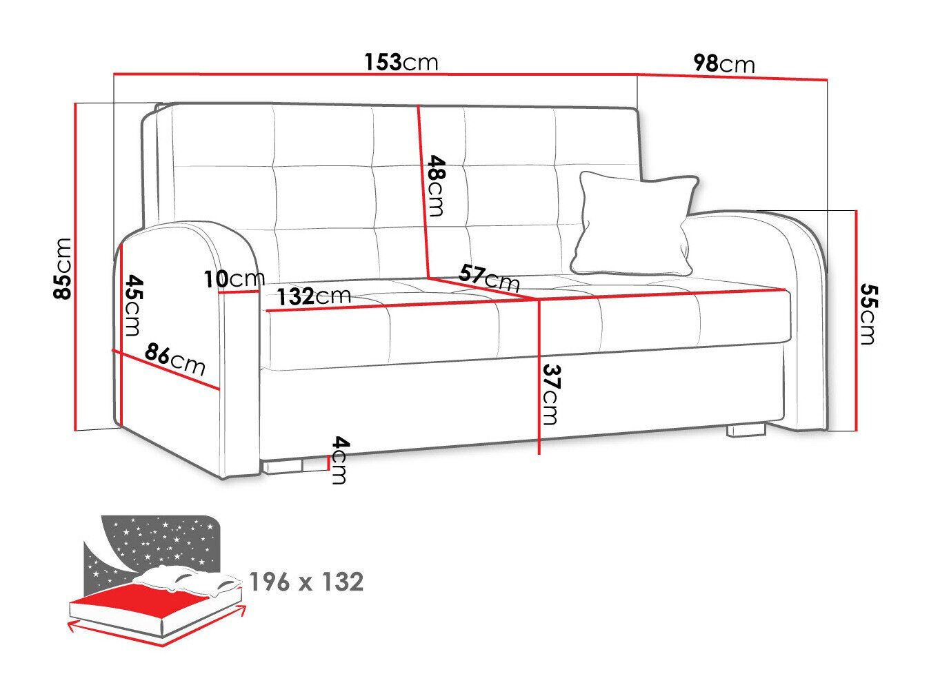 Sovesofa Columbus 116 (Kronos 09)