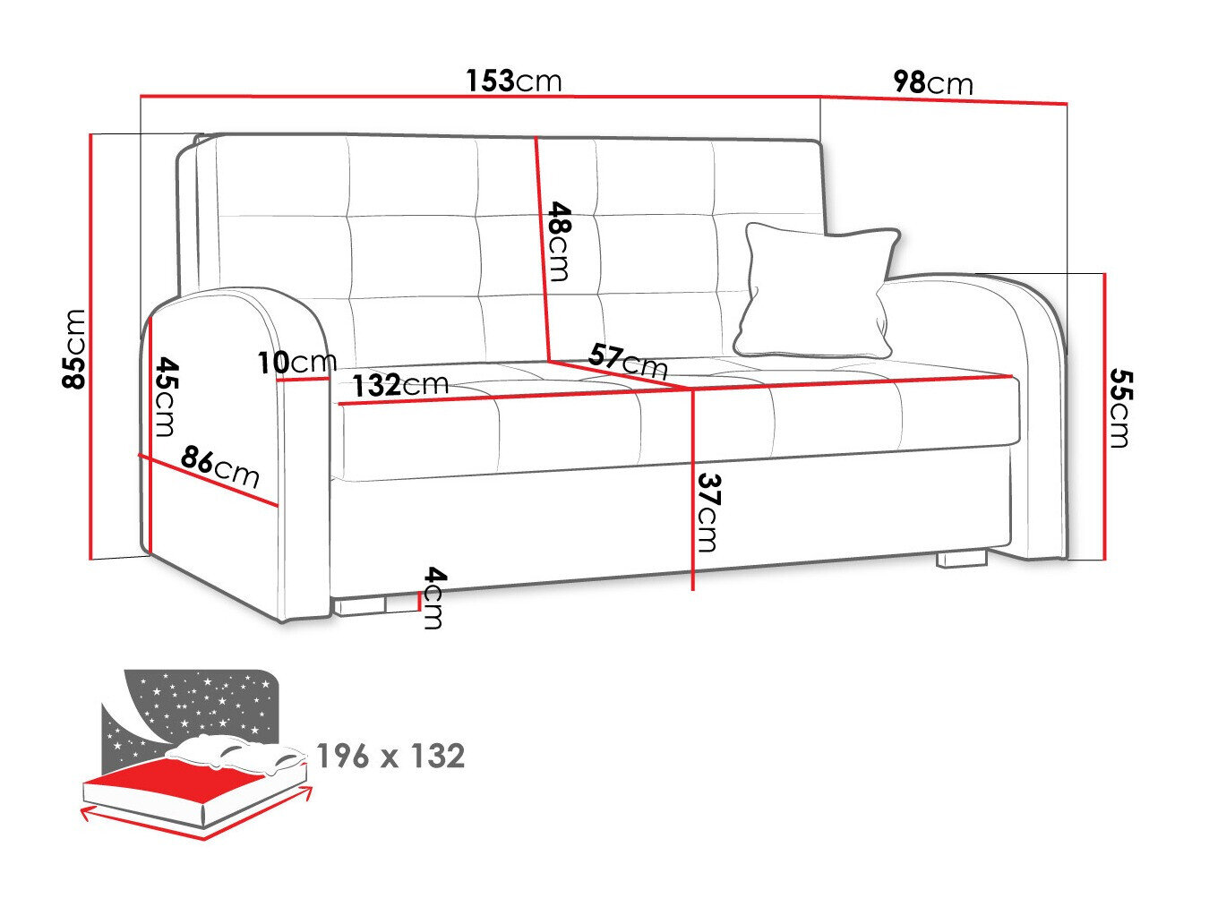 Sovesofa Columbus 116 (Kronos 26)