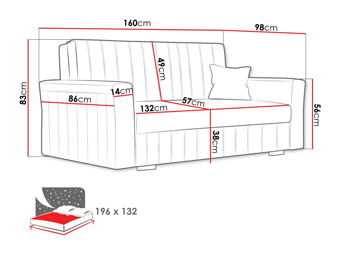 Sovesofa Columbus 137 (Paros 5)