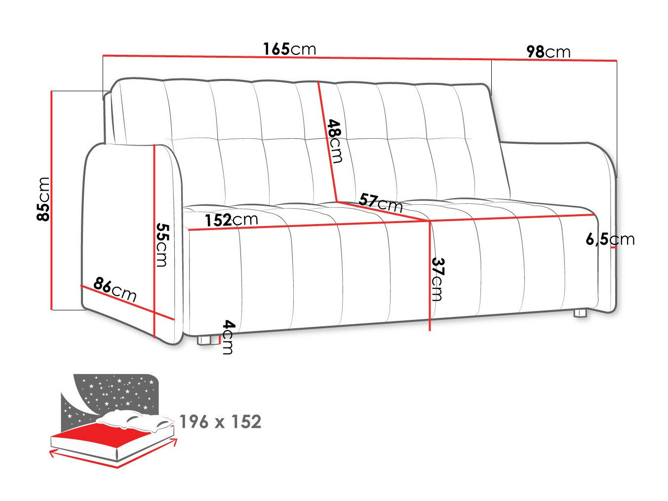 Sovesofa Columbus 179 (Kronos 9)