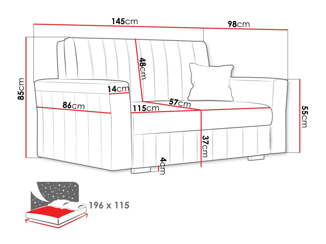Sovesofa Orinen II (Kronos 07)