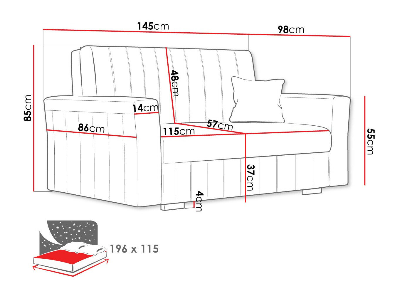Sovesofa Orinen II (Paros 6)