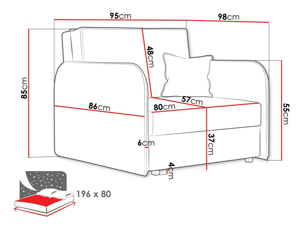 Lænestol Columbus 125 (Mono 244)