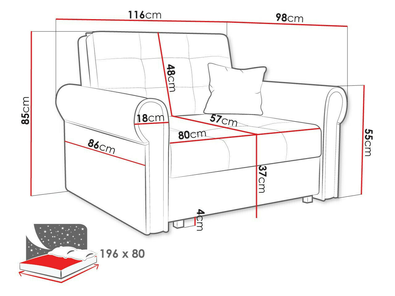 Lænestol Columbus 127 (Mono 241)