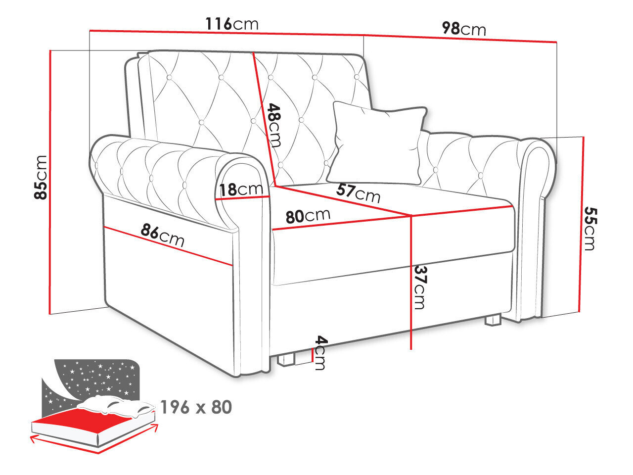 Lænestol Columbus 200 (Kronos 46)