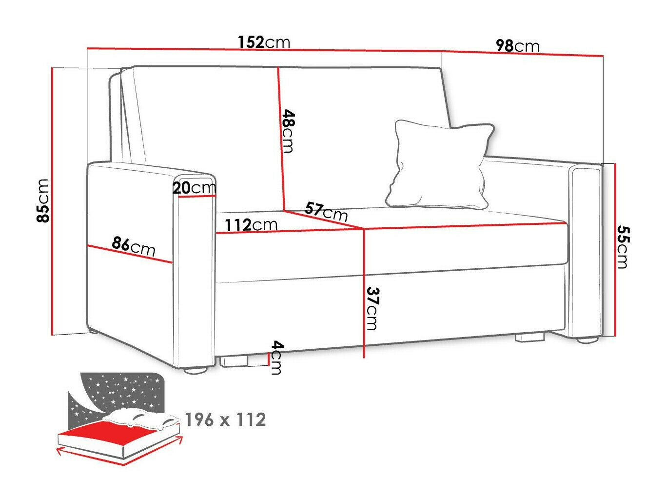 Slaapbank Clarlen II (Poso 145)
