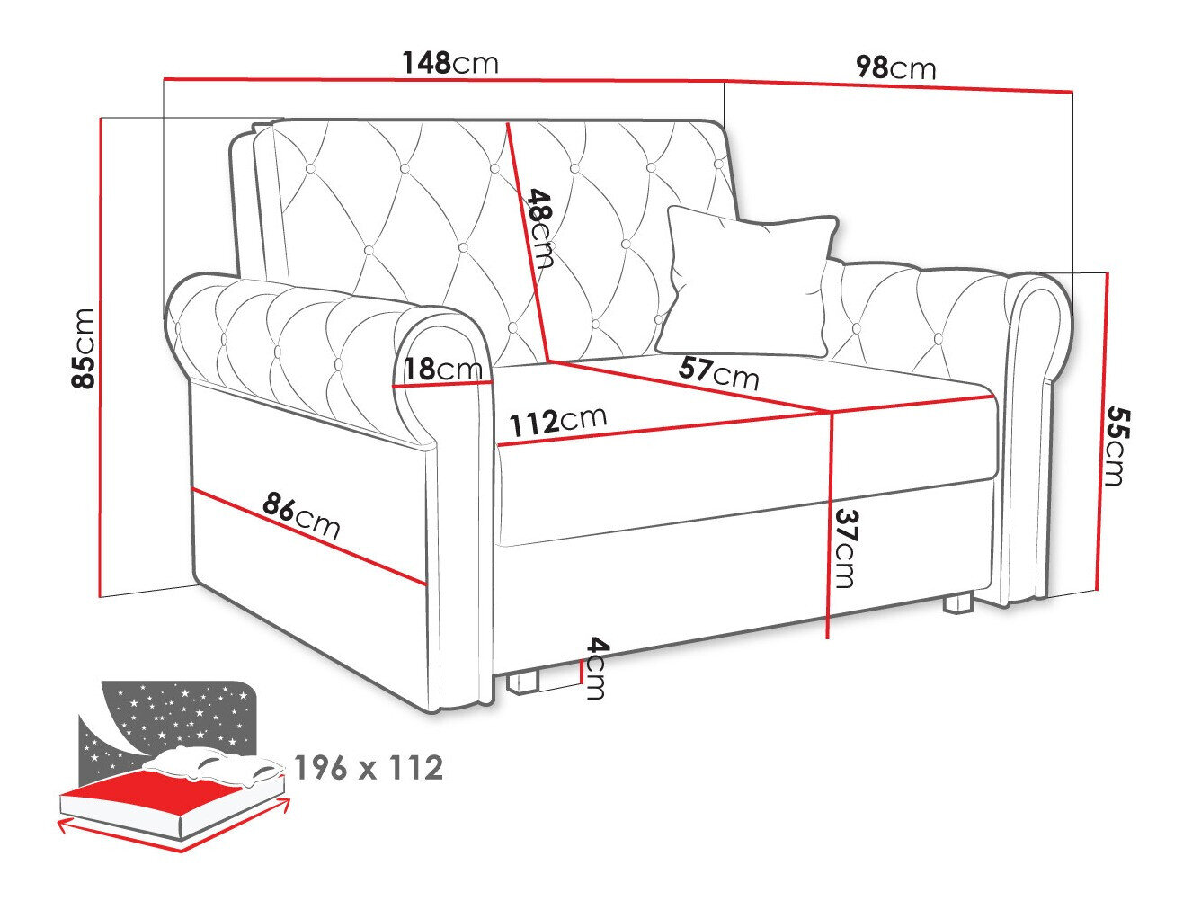 Sovesofa Columbus 199 (Kronos 09)
