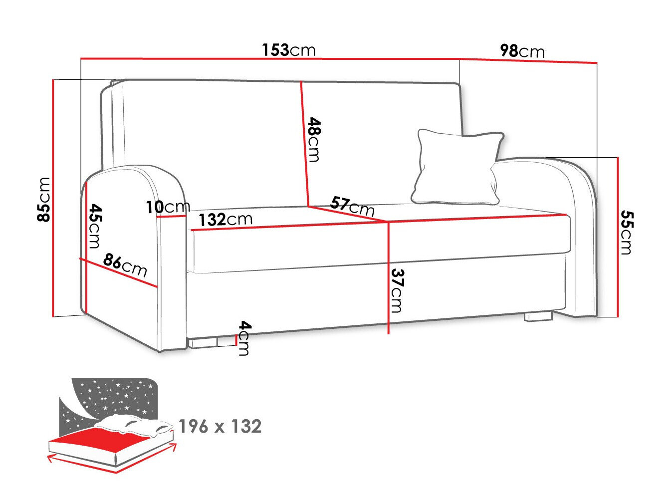Sovesofa Galona III (Mono 232 + Sorriso 5)