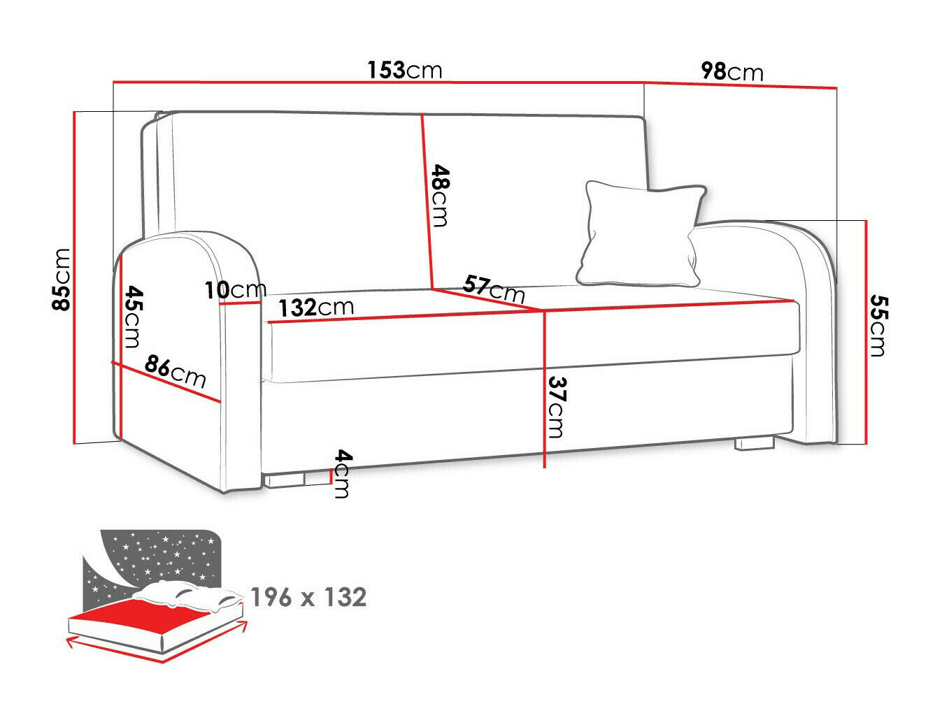 Sovesofa Galona III (Mono 244 + Sorriso 4)