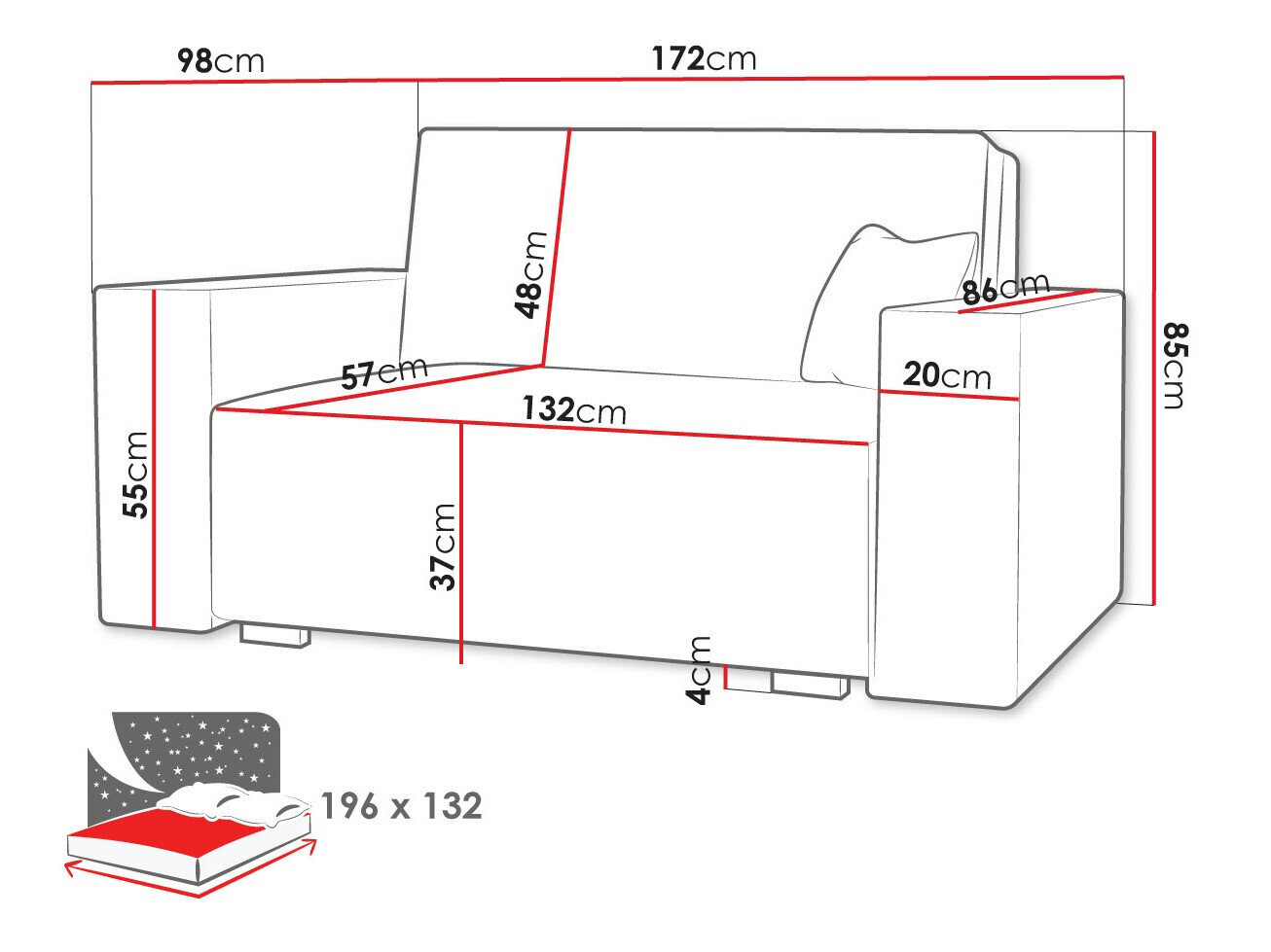 Sovesofa Serora III (Neve 3)