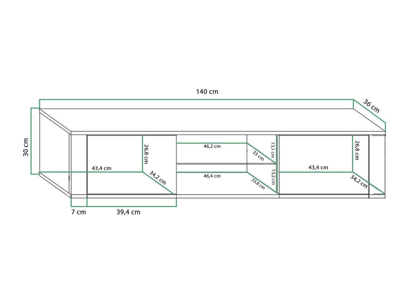 TV-bord Gilroy 104 (Hvid + Glansfuld hvid)