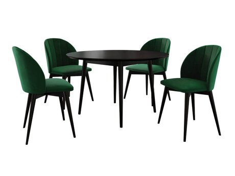 Salle à manger complète Racine 127 (Noir + Magic Velvet 2225)