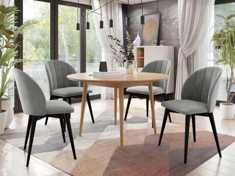 Söögitoakomplekt Racine 127 (Must + Magic Velvet 2217)
