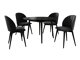 Spisestuesæt Racine 127 (Sort + Magic Velvet 2219)