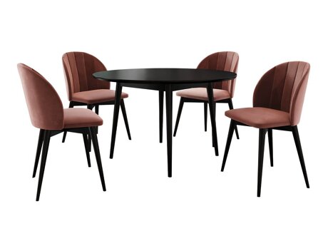 Spisestuesæt Racine 127 (Sort + Magic Velvet 2258)