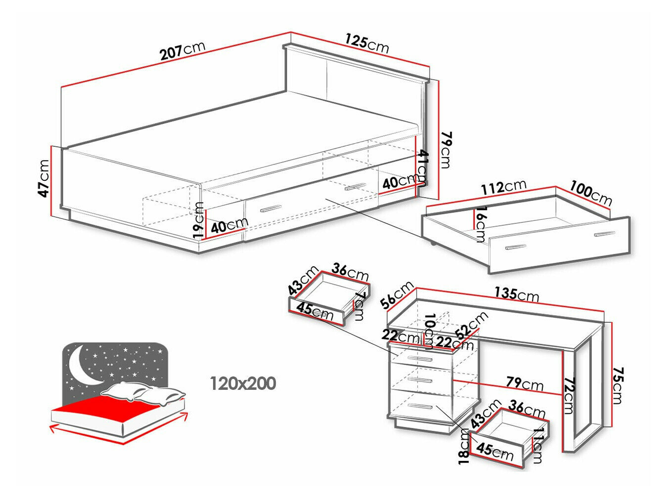 Soveværelsessæt Tenodeu 129