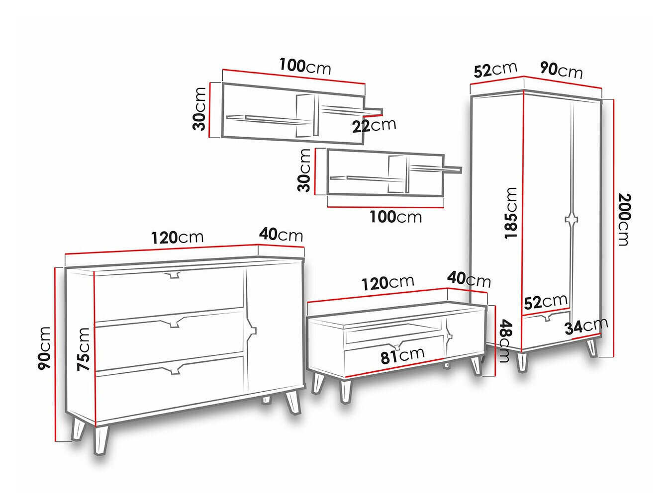 Stuemøbelsæt Etrmoru 145