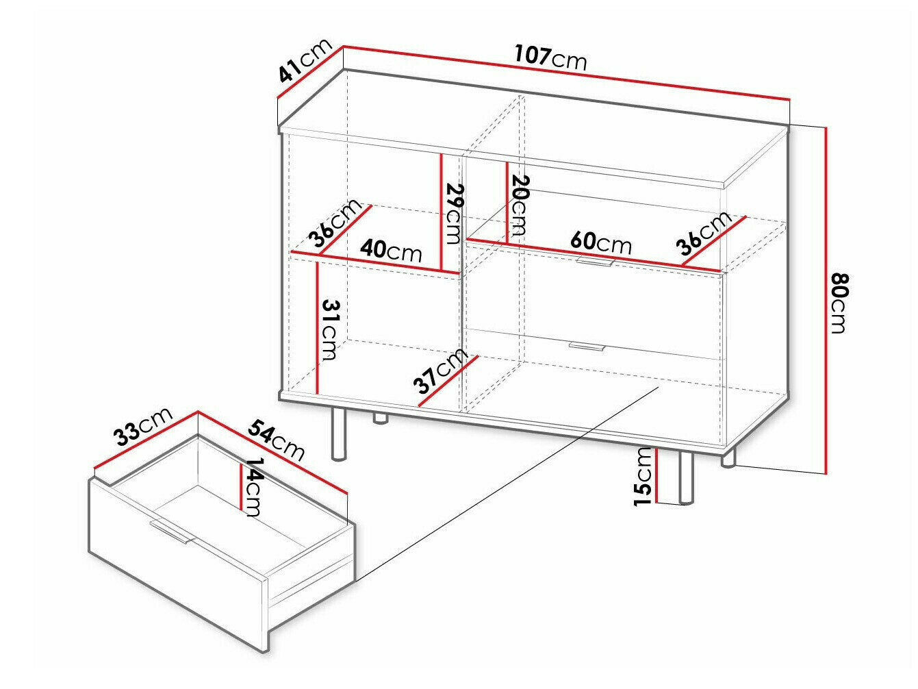 Kommode Virdomi 100 (Sort)