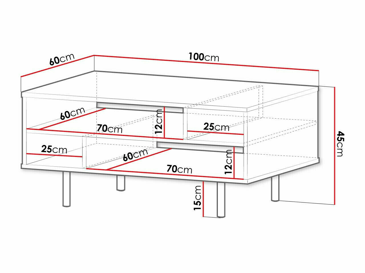 Salontafel Decus (Zwart)
