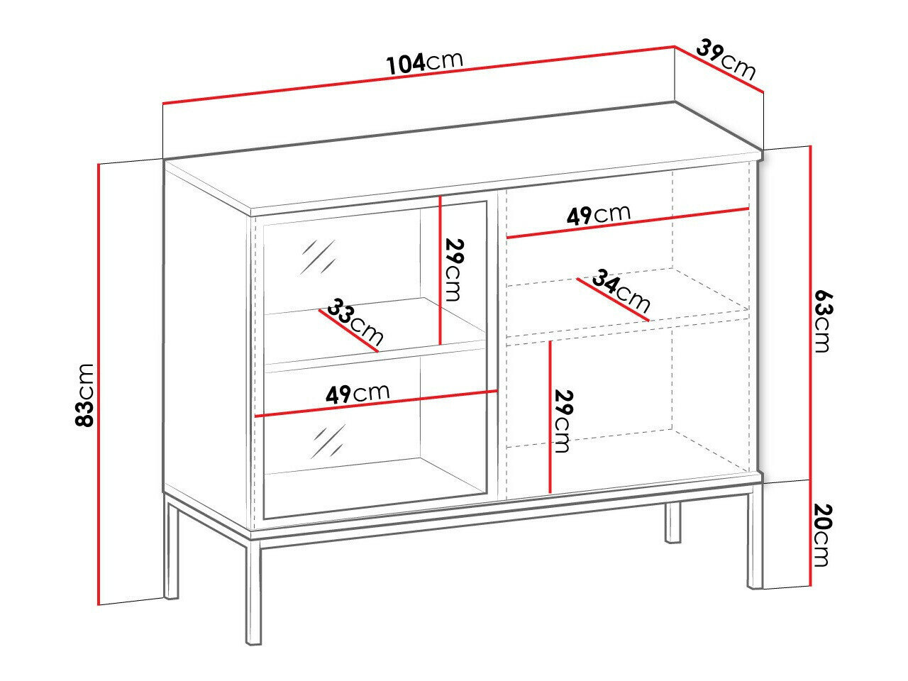 Skænk Soferi 107 (Sort + Wotan eg)