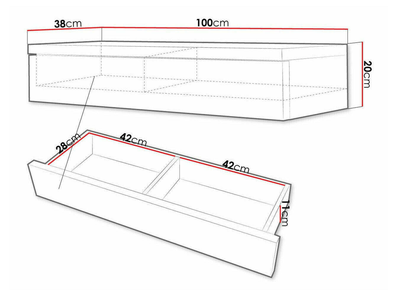 Sminkebord Delpher (Sort + Blank sort)
