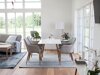 Tafel Dallas 4306 (Glanzend wit + Licht hout)