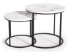 Salontafel set Houston 951 (Wit marmer + Zwart)