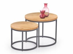 Set de măsuțe de cafea Houston 951 (Stejar auriu + Negru)