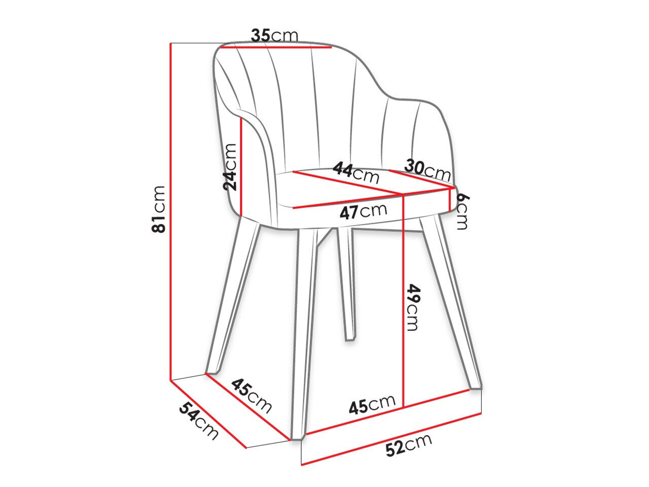 Stol Racine 105 (Sort + Baloo 2073)