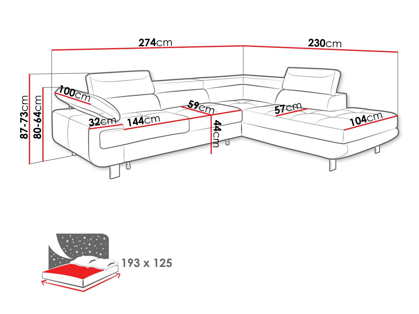 Hjørnesofa Lincoln 188 (Barrel 03)