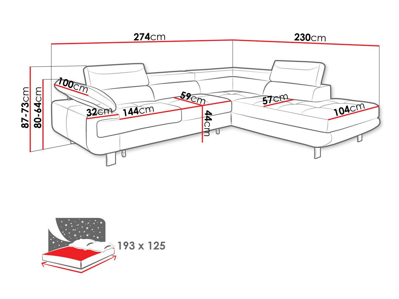 Hjørnesofa Lincoln 188 (Barrel 83)