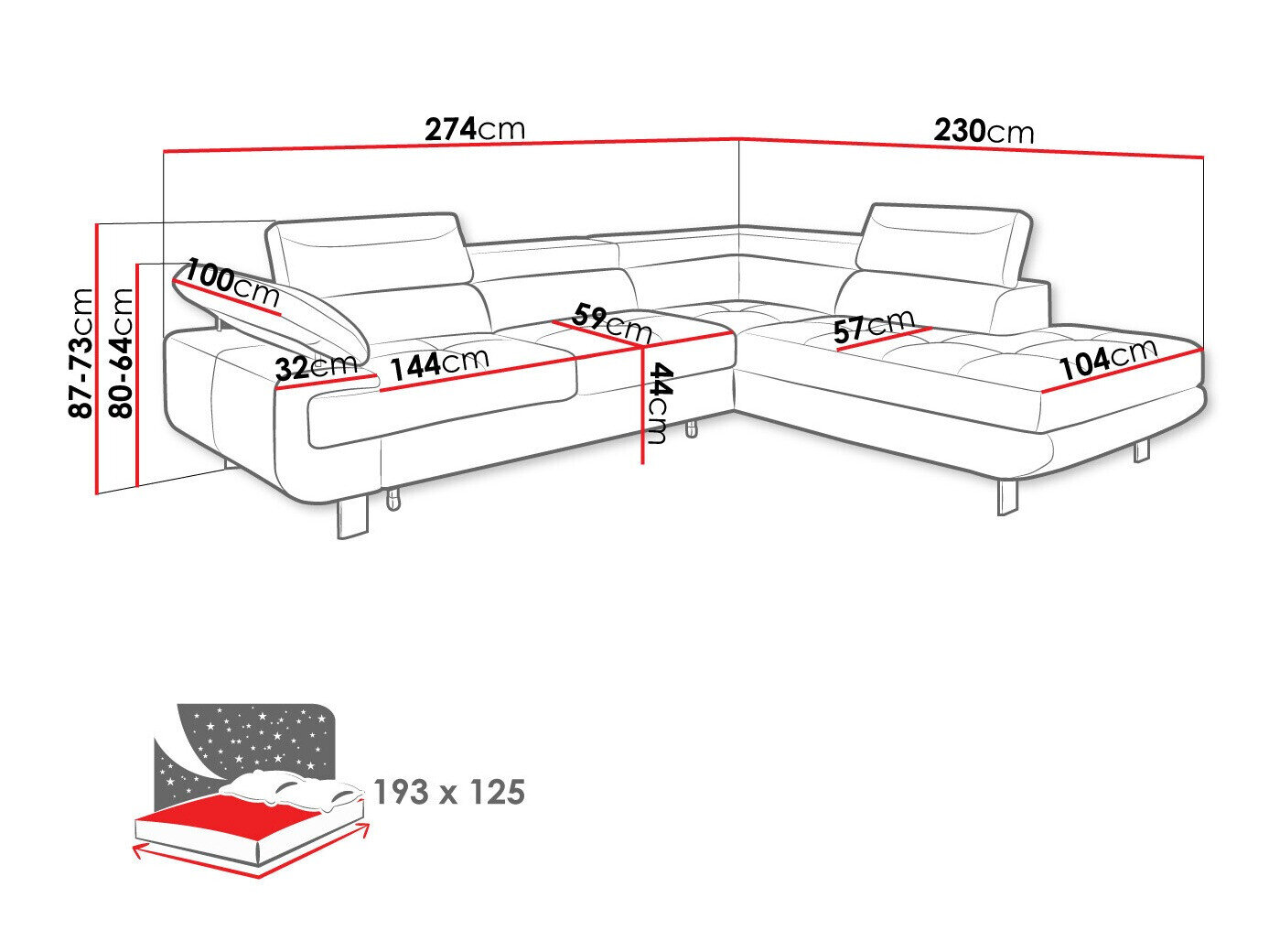 Hjørnesofa Lincoln 188 (Barrel 83)