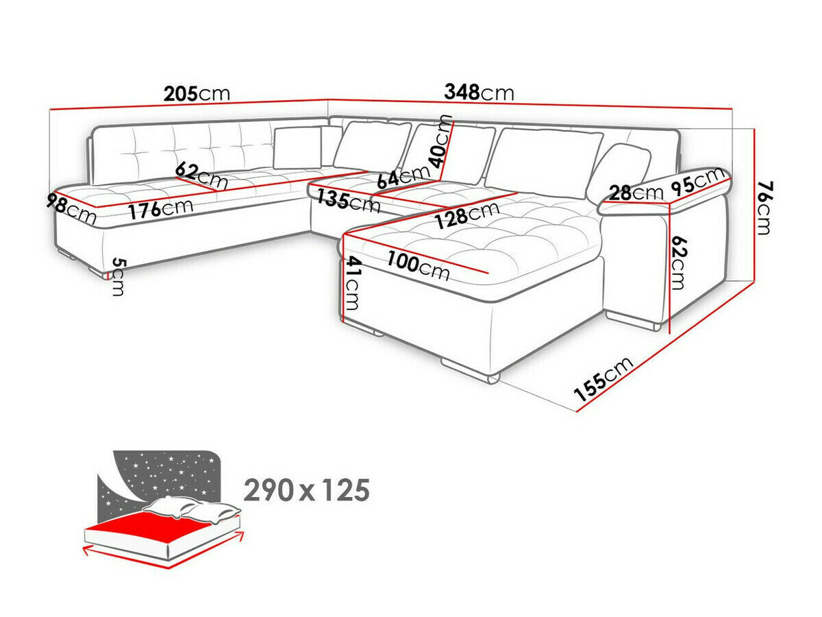 Hjørnesofa Comfivo Gemma VI (Boucle Baloo 2073)