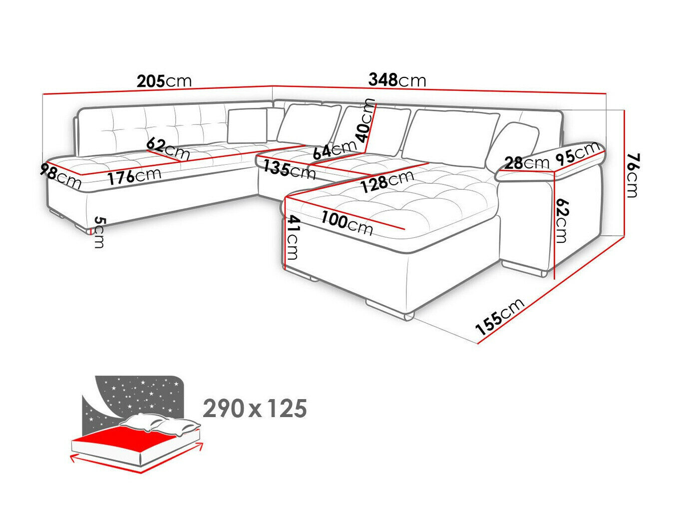 Hjørnesofa Comfivo Gemma VI (Horton 204.01)