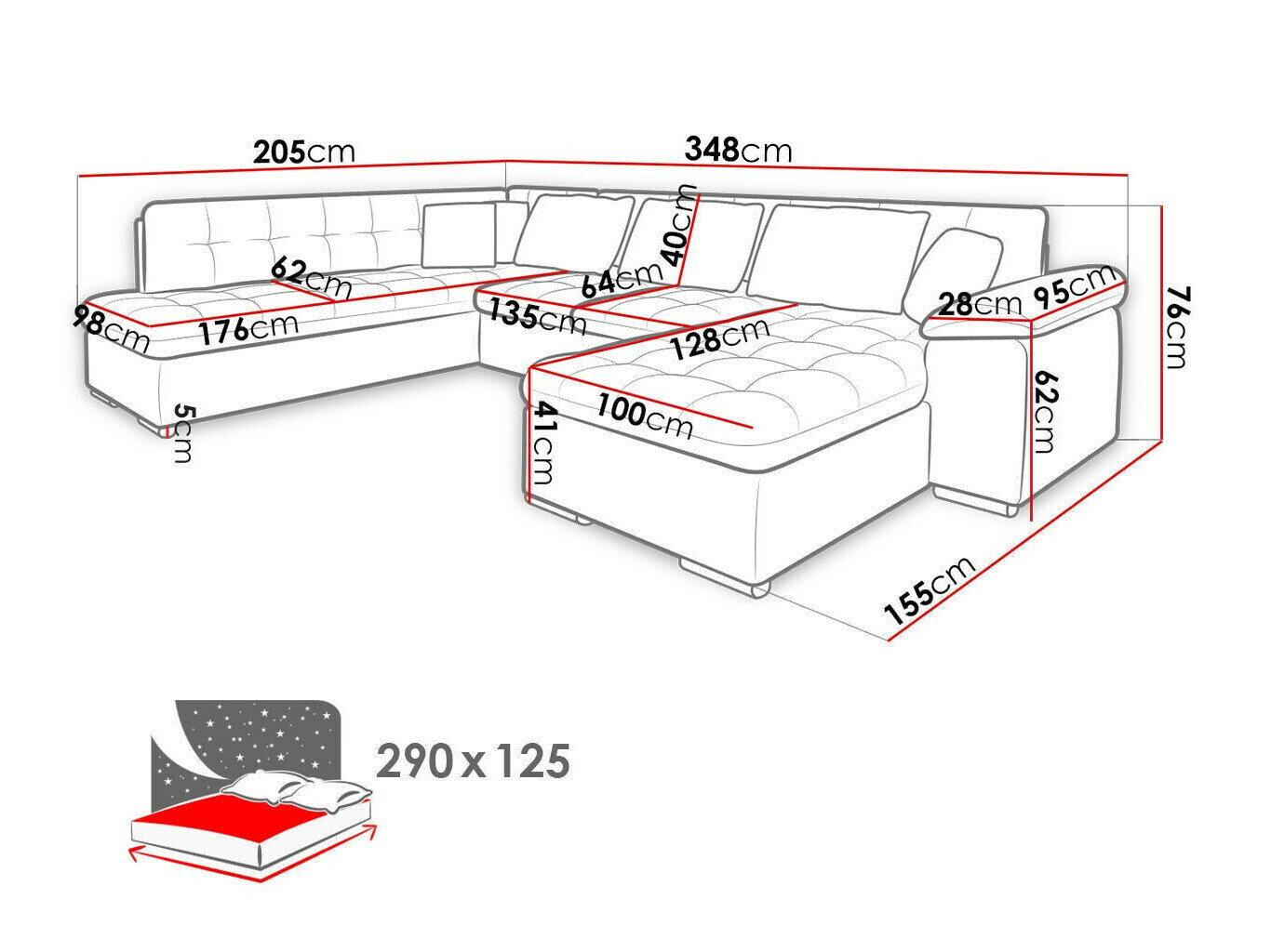 Hjørnesofa Comfivo Gemma VI (Horton 204.01)